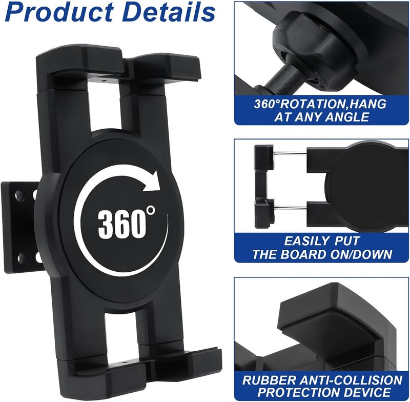 KCMOSGI Skateboard Wall Mount,360° Rotating Skateboard Wall Hanger,Universal Skateboard Decks Wall,Any Horizontal Angle,Suitable for Skateboard Lovers - Image 3